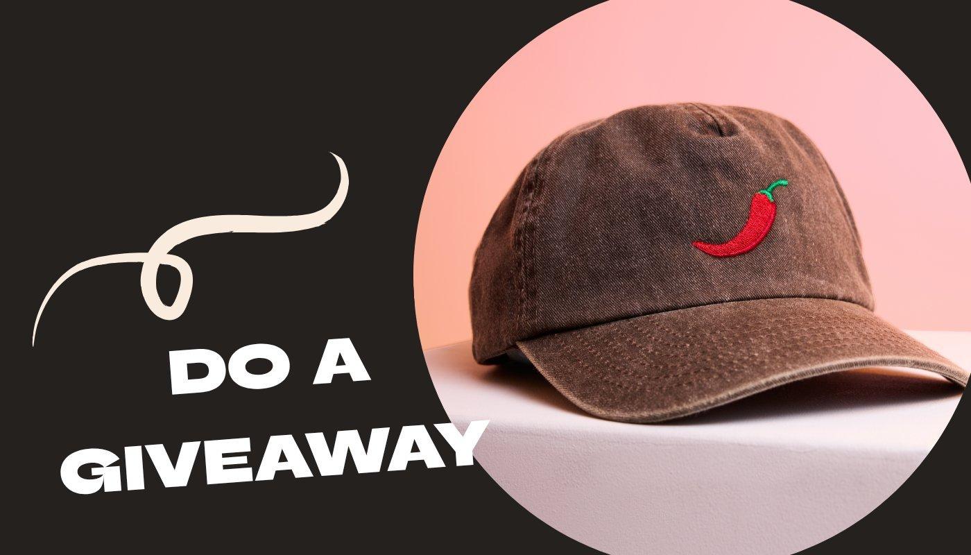 embroidered baseball cap with chili design to show giveaway opportunities with pod products